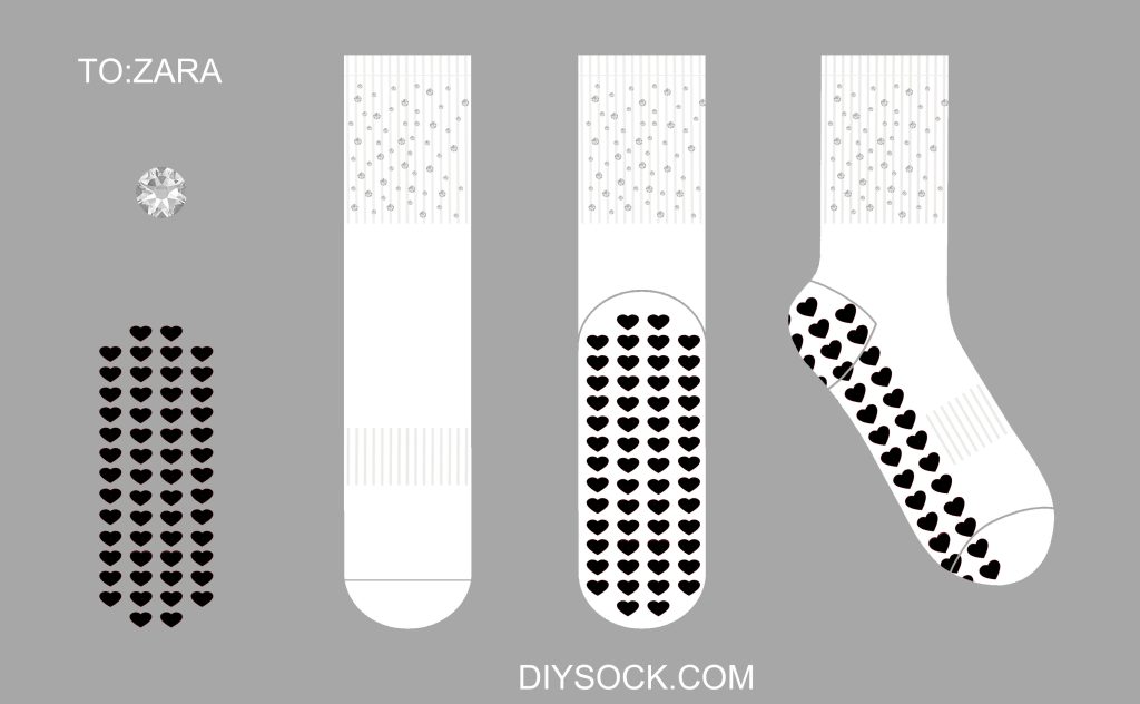 Custom Pilates Grip Socks For Zara -sock tempalte