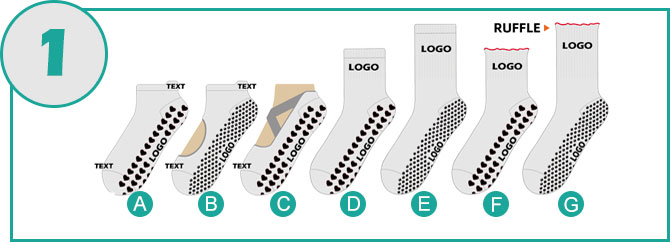 custom pilates socks steps