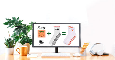 sock template-CUSTOM GRIP SOCKS MOCKUP
